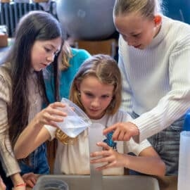 Animations scientifiques en écoles maternelles et primaires sur le thème "Du plan au solide"